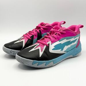 Puma Scoot Zeros in Northern Lights Pink Blue Leather Sneakers - Kids US 3 / EU